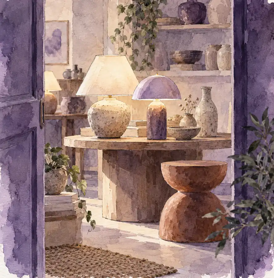 Illustration of independent retailers equipment and workspace